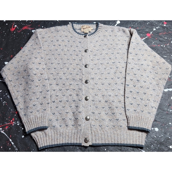 Woolrich vintage women's Icelandic Aztec - style button-up wool cardigan size L - Picture 3 of 8